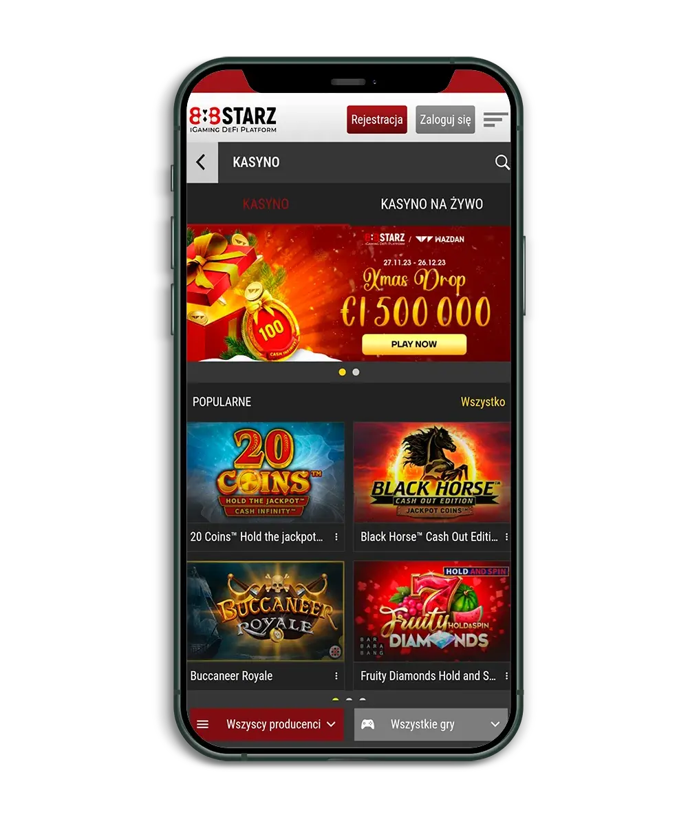 Interfejs bukmachera 888starz PL na urządzeniu mobilnym